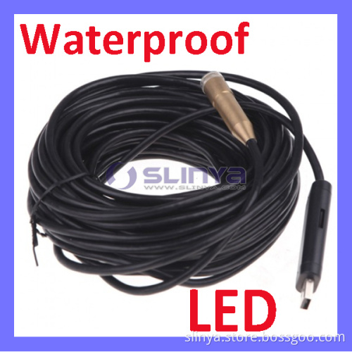 15m USB Waterproof Borescope Endoscope Inspection Pipe Snake Tube Camera with LED